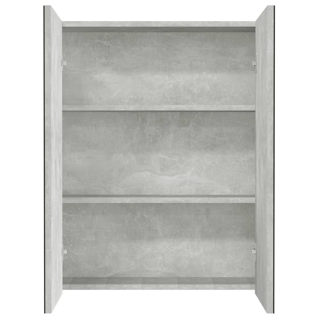 Mobiletto specchio bagno 60x15x75 cm grigio cemento MDF 02_0006707