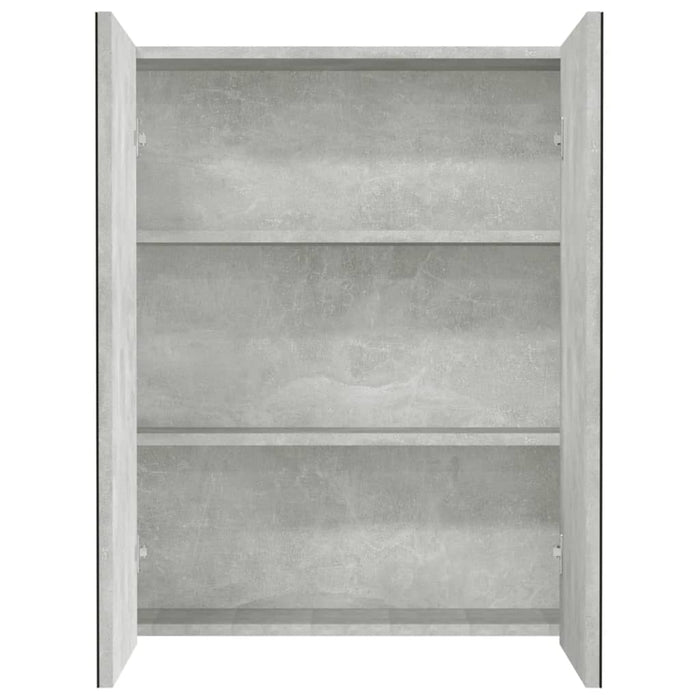Armadietto a Specchio per Bagno-Mobile bagno con specchio 60x15x75 cm MDF Grigio Cemento