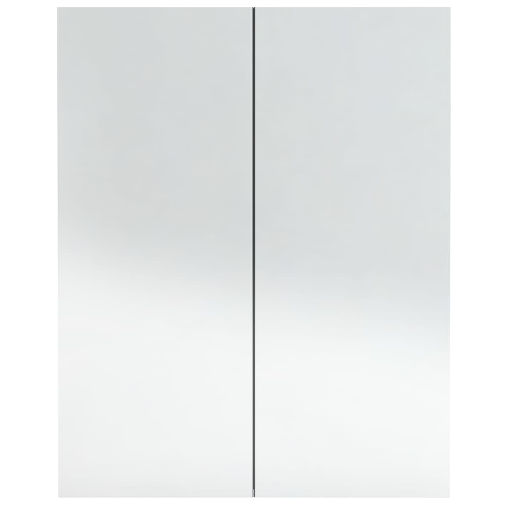 Mobiletto specchio bagno 60x15x75 cm grigio cemento MDF 02_0006707