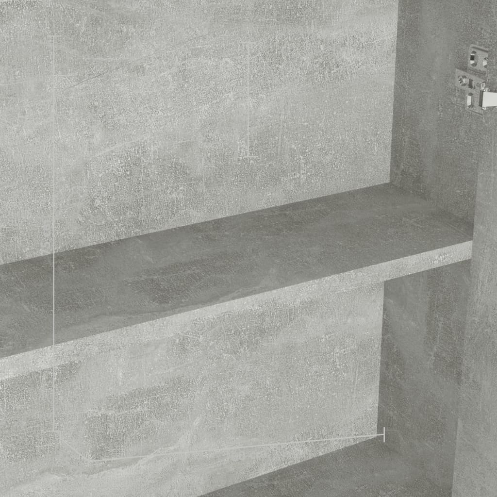 Armadietto a Specchio per Bagno-Mobile bagno con specchio 60x15x75 cm MDF Grigio Cemento