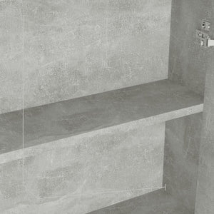 Armadietto a Specchio per Bagno-Mobile bagno con specchio 60x15x75 cm MDF Grigio Cemento