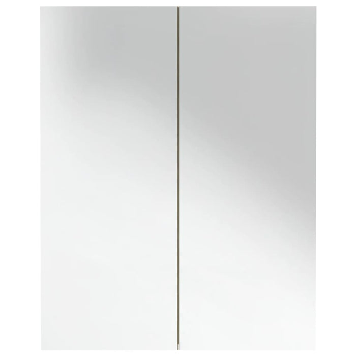 Mobile specchio da bagno 60 x 15 x 75 cm MDF bianco e rovere 02_0006709