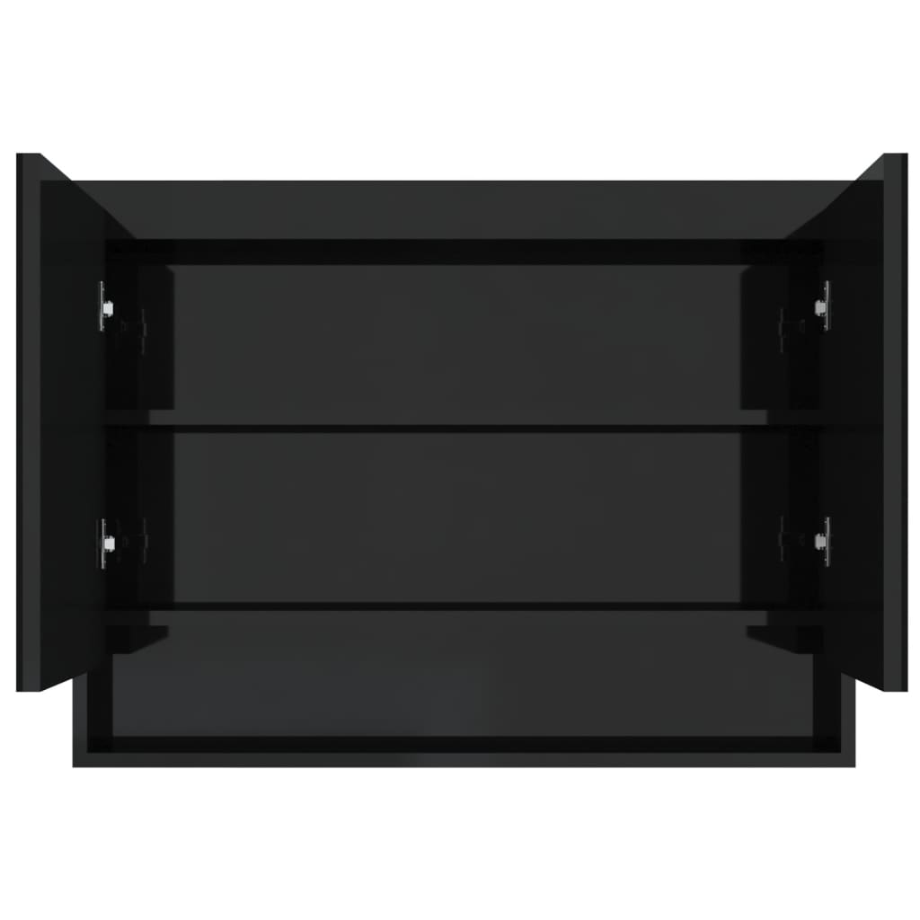 Mobiletto specchio da bagno 80 x 15 x 60 cm MDF nero lucido 02_0006714