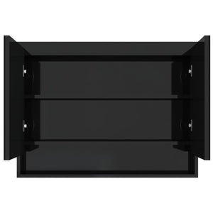 Mobiletto specchio da bagno 80 x 15 x 60 cm MDF nero lucido 02_0006714