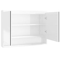 Armadietto Bagno con Specchio 80x15x60 cm in MDF Bianco Lucido 331532