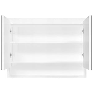 Armadietto Bagno con Specchio 80x15x60 cm in MDF Bianco Lucido 331532