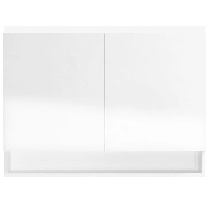 Armadietto Bagno con Specchio 80x15x60 cm in MDF Bianco Lucido 331532