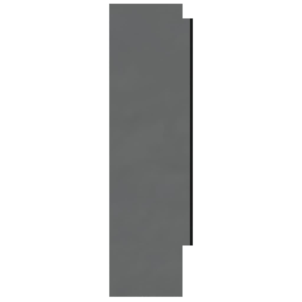 Armadietto Bagno con Specchio-Mobile bagno con specchio 80x15x60 cm in MDF Grigio Lucido