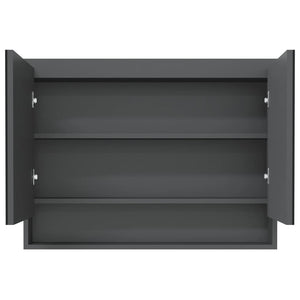 Armadietto Bagno con Specchio-Mobile bagno con specchio 80x15x60 cm in MDF Grigio