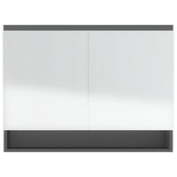 Armadietto Bagno con Specchio 80x15x60 cm in MDF Grigio 331534