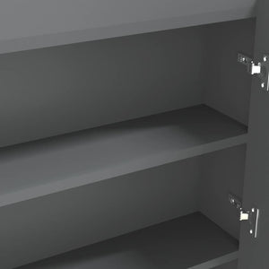 Armadietto Bagno con Specchio-Mobile bagno con specchio 80x15x60 cm in MDF Grigio