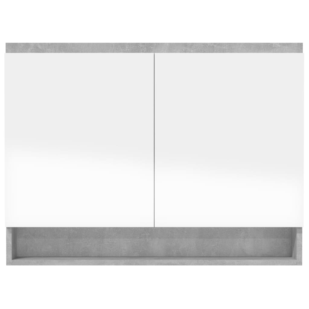 Armadietto Bagno con Specchio-Mobile bagno con specchio 80x15x60 cm in MDF Grigio Cemento