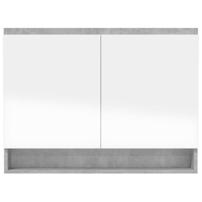 Armadietto Bagno con Specchio-Mobile bagno con specchio 80x15x60 cm in MDF Grigio Cemento