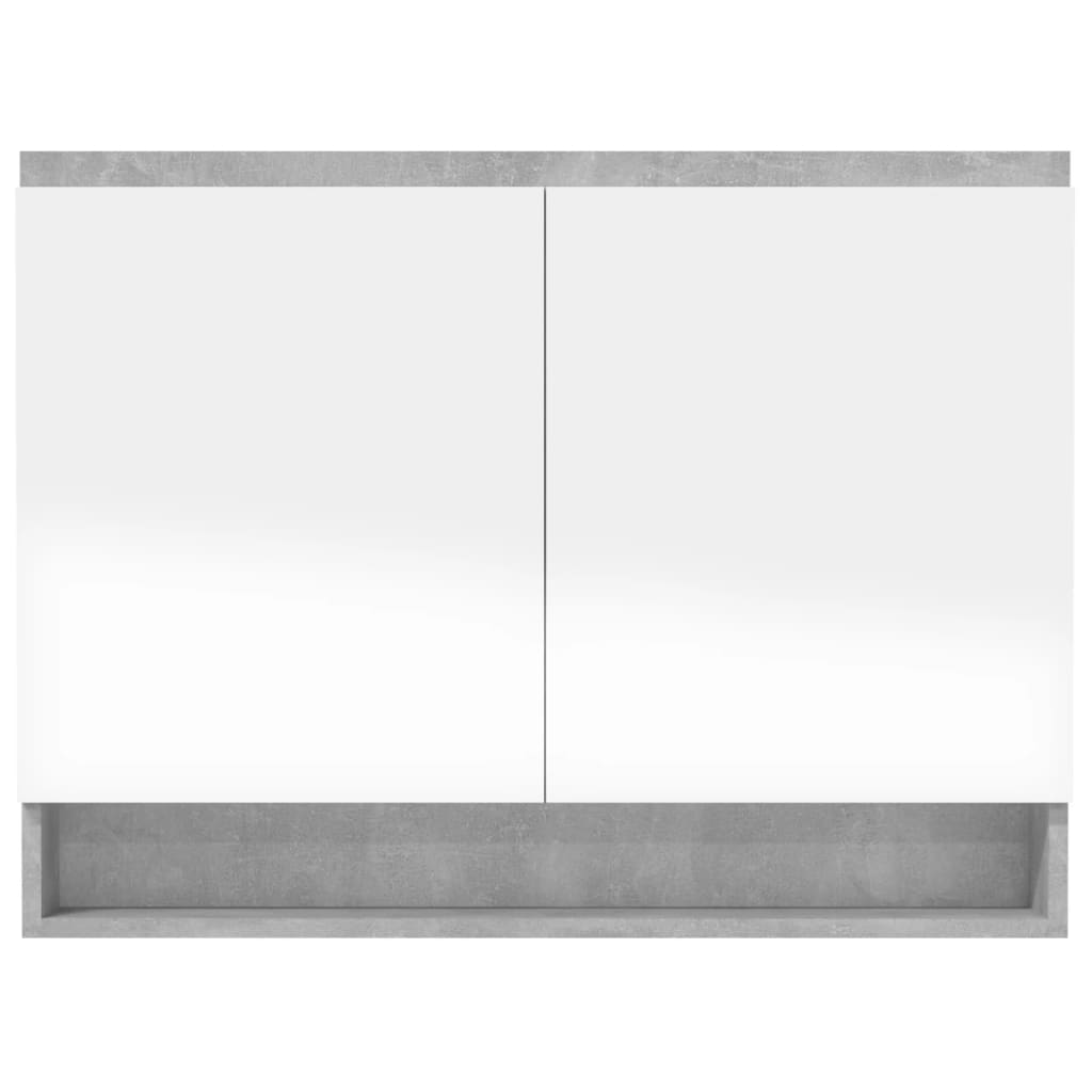 Mobiletto con specchio da bagno 80 x 15 x 60 cm grigio cemento MDF 02_0006713