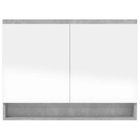 Mobiletto con specchio da bagno 80 x 15 x 60 cm grigio cemento MDF 02_0006713