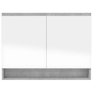 Mobiletto con specchio da bagno 80 x 15 x 60 cm grigio cemento MDF 02_0006713