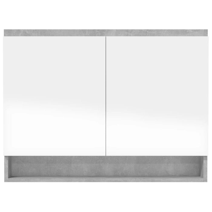 Mobiletto con specchio da bagno 80 x 15 x 60 cm grigio cemento MDF 02_0006713