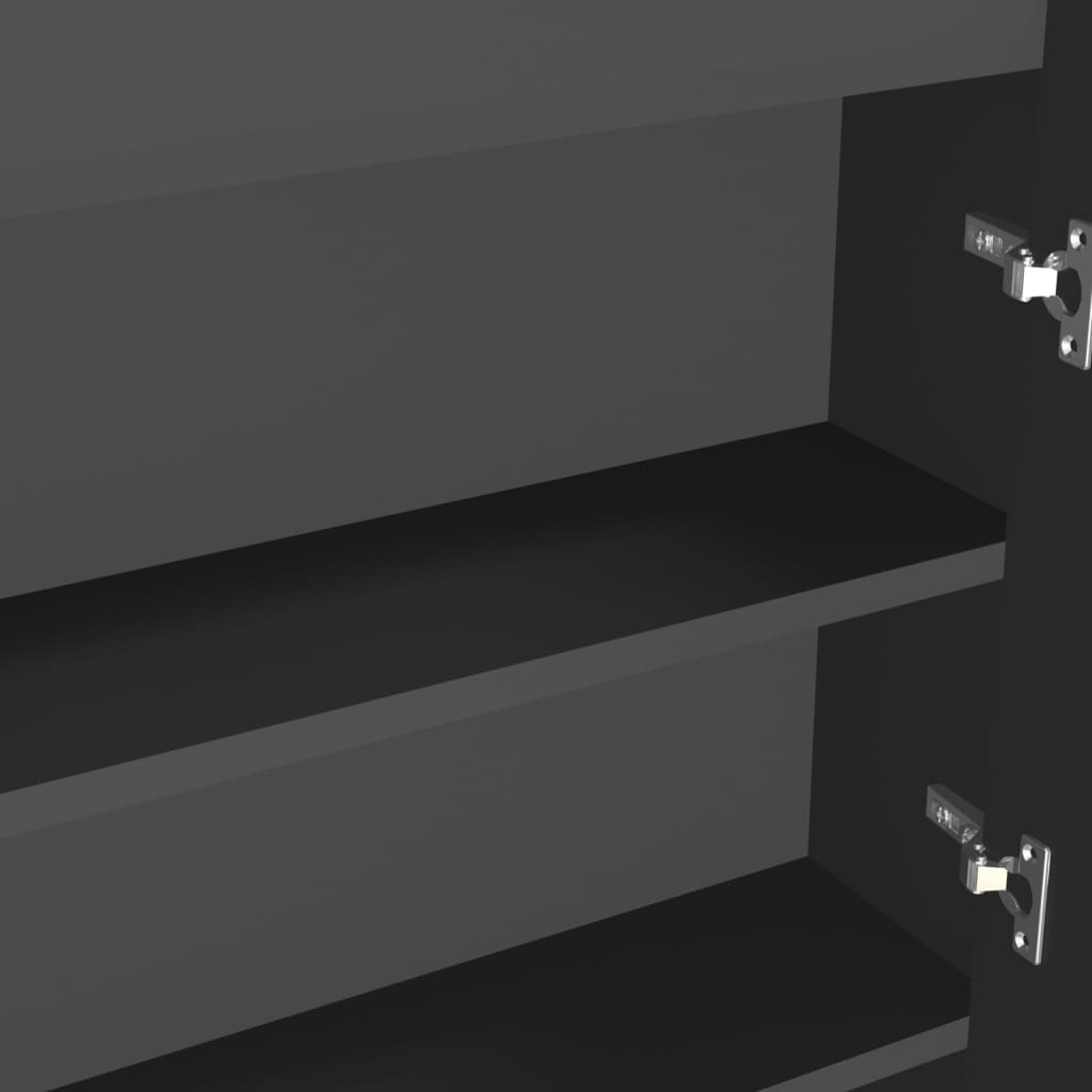 Armadietto Bagno con Specchio-Mobiletto a specchio 80x15x60 cm in MDF Antracite