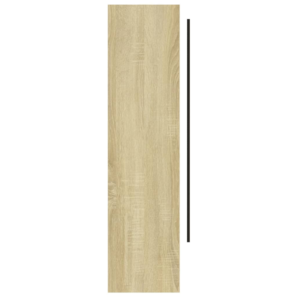 Mobile specchio da bagno 80 x 15 x 60 cm MDF bianco e rovere 02_0006716