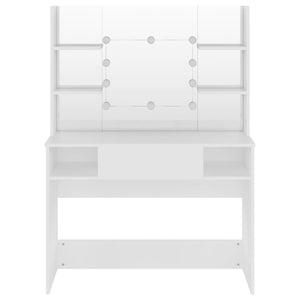 Tavolo trucco con illuminazione LED 100 x 40 x 135 cm MDF bianco 02_0006392