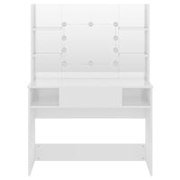 Toeletta con Luci LED 100x40x135 cm in MDF Bianco Lucido cod mxl 60059