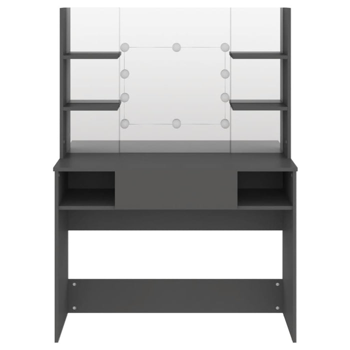 Toeletta tavolo da trucco mobile di design mobile per camera da letto con illuminazione a LED 100 x 40 x 135 cm MDF grigio 02_0006339