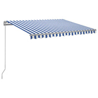 Tenda da Sole Retrattile Manuale con LED 300x250cm Blu e Bianco 3068861