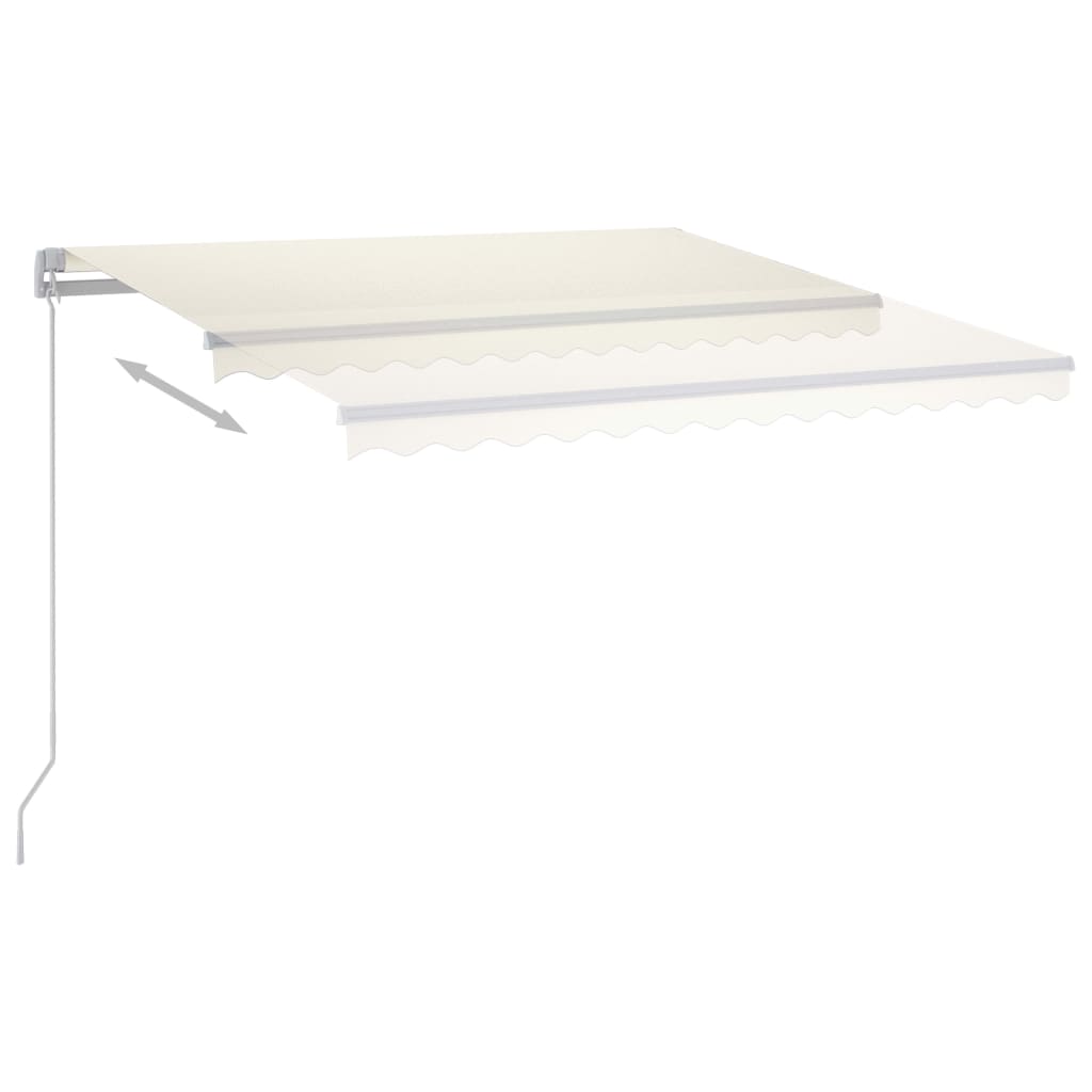 Tenda da Sole Retrattile Manuale con LED 300x250 cm Crema 3068862