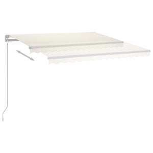 Tenda da Sole Retrattile Manuale con LED 300x250 cm Crema 3068862