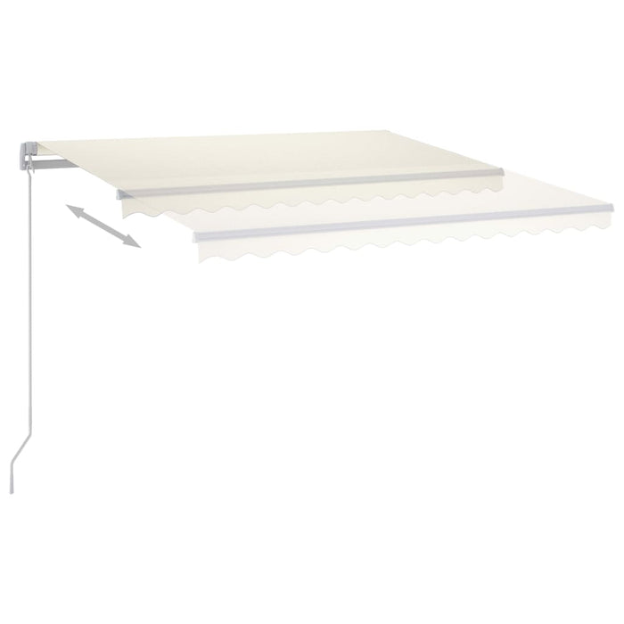 Tenda da Sole Retrattile Manuale con LED 300x250 cm Crema 3068862