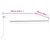 Tenda da Sole Retrattile Automatica 300x250 cm Crema 3068867