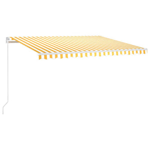 Tenda da Sole Retrattile Manuale 450x300 cm Gialla e Bianca 3068918