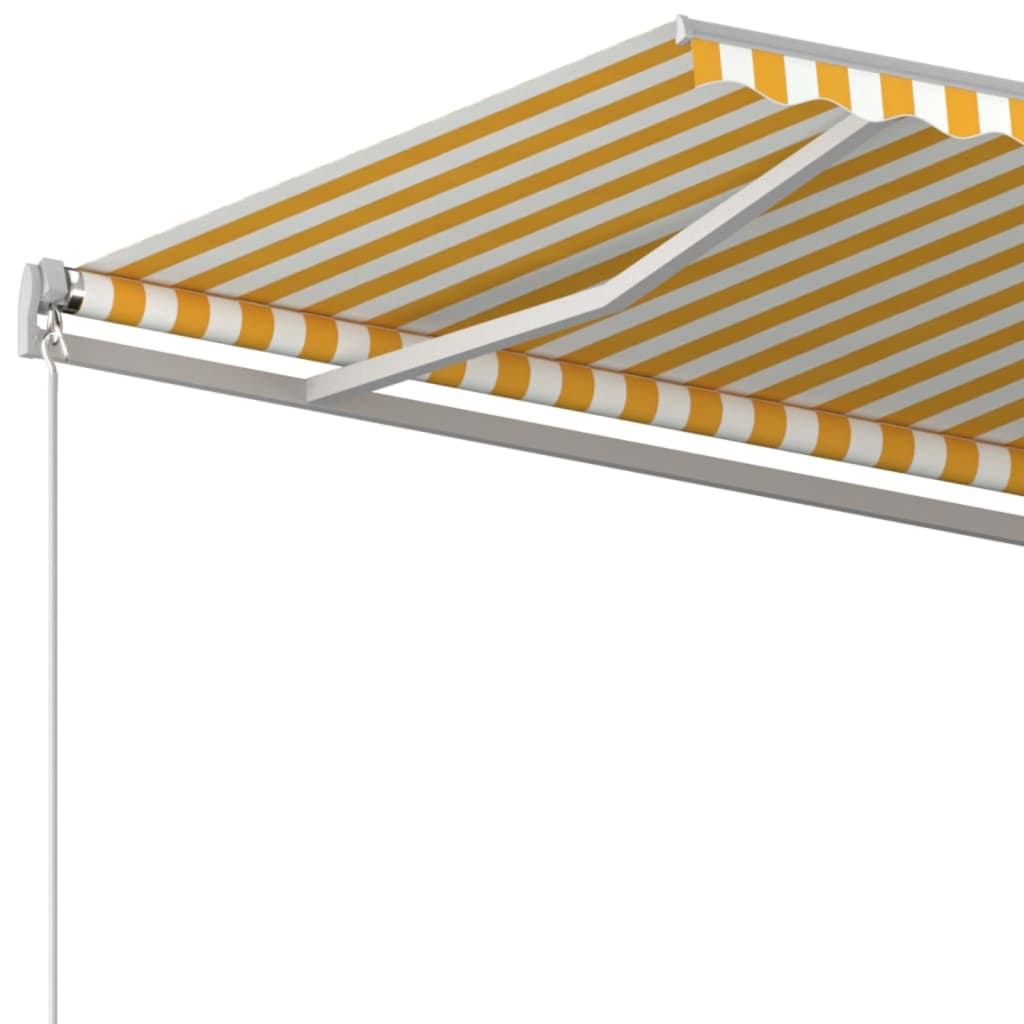 Tenda da Sole Retrattile Manuale 450x300 cm Gialla e Bianca 3068918
