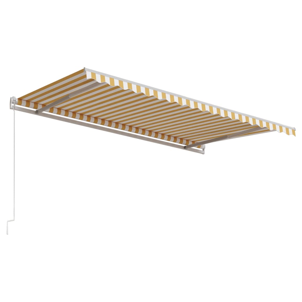 Tenda da Sole Retrattile Automatica 450x300 cm Gialla e Bianca 3068928