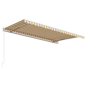 Tenda da Sole Retrattile Automatica 450x300 cm Gialla e Bianca 3068928