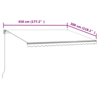 Tenda da Sole Retrattile Automatica 450x300 cm Gialla e Bianca 3068928