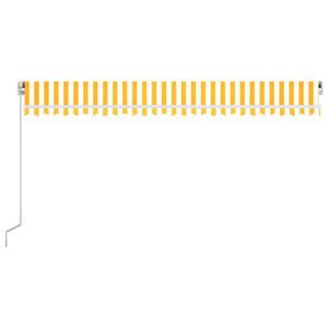 Tenda da Sole Retrattile Manuale 500x300cm Giallo e Bianco 3068938
