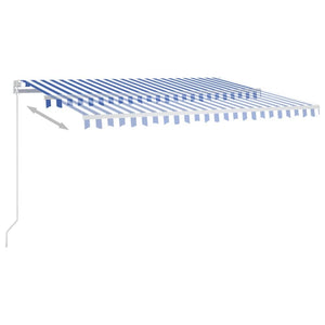 Tenda da Sole Retrattile Manuale 400x350 cm Blu e Bianca cod mxl 43612