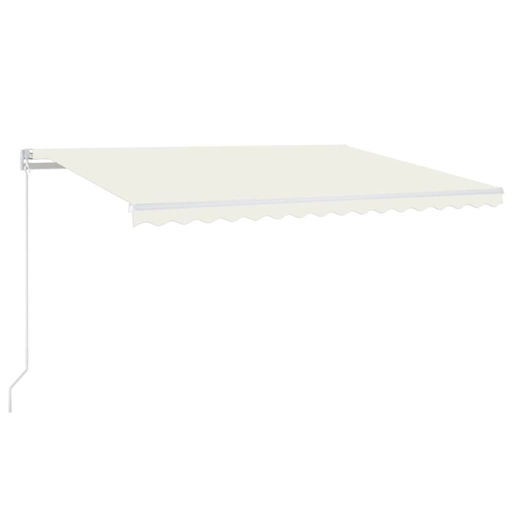 Tenda da Sole Retrattile Manuale con LED 400x350 cm Crema 3068982