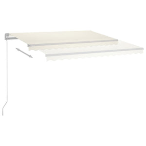 Tenda da Sole Retrattile Manuale con LED 400x350 cm Crema 3068982