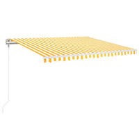 Tenda da Sole Retrattile Automatica 400x350 cm Gialla e Bianca 3068988