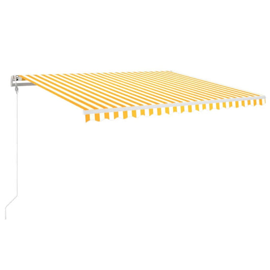 Tenda da Sole Retrattile Automatica 400x350 cm Gialla e Bianca 3068988