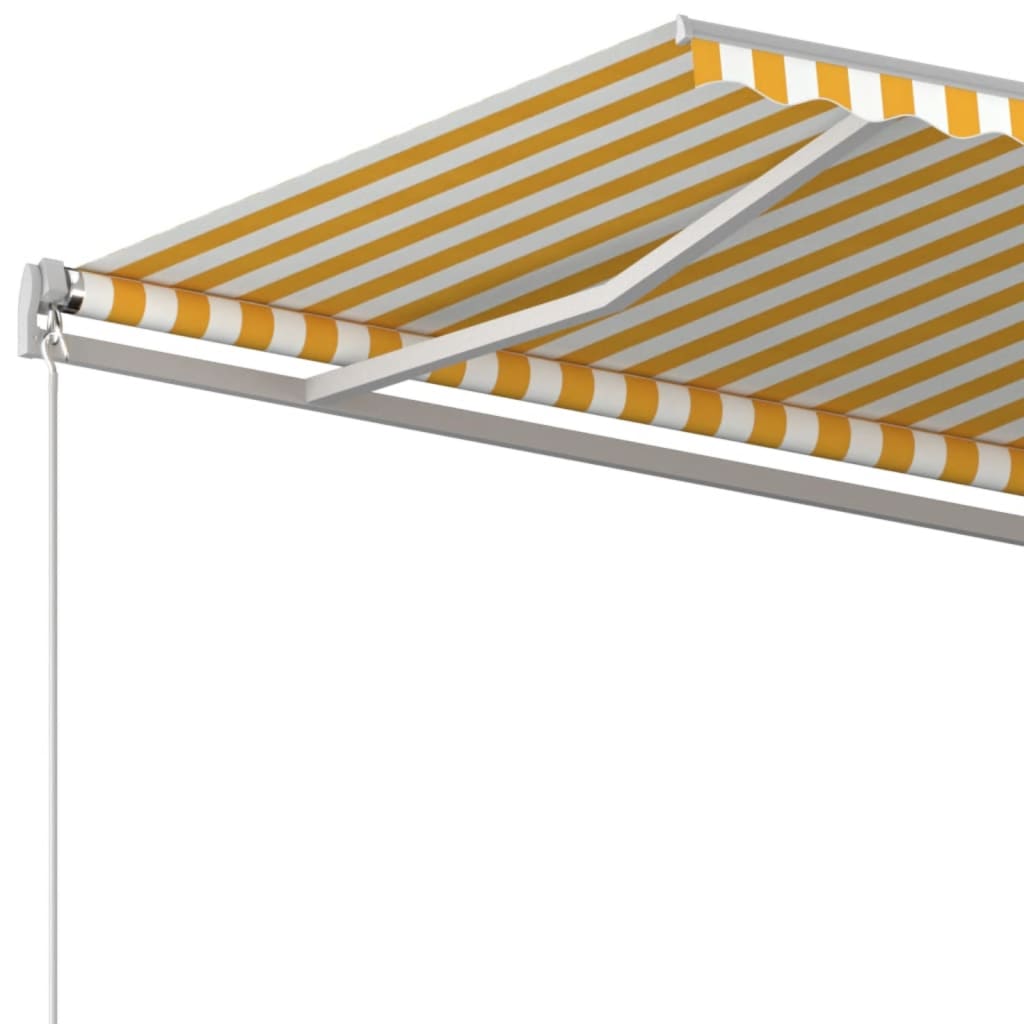 Tenda da Sole Retrattile Manuale 450x350 cm Gialla e Bianca 3068998