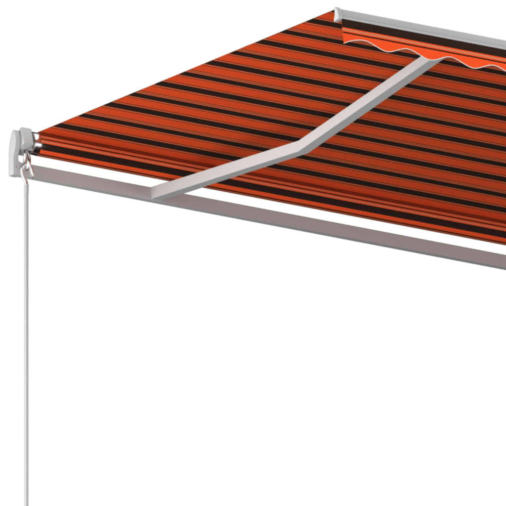 Tenda da Sole Retrattile Manuale 450x350 cm Arancione e Marrone cod mxl 68323