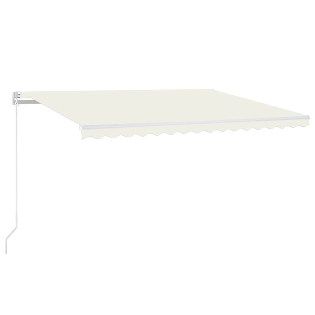 Tenda da Sole Retrattile Manuale LED 450x350 cm Crema 3069002