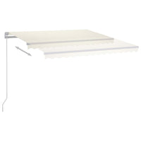 Tenda da Sole Retrattile Manuale LED 450x350 cm Crema 3069002