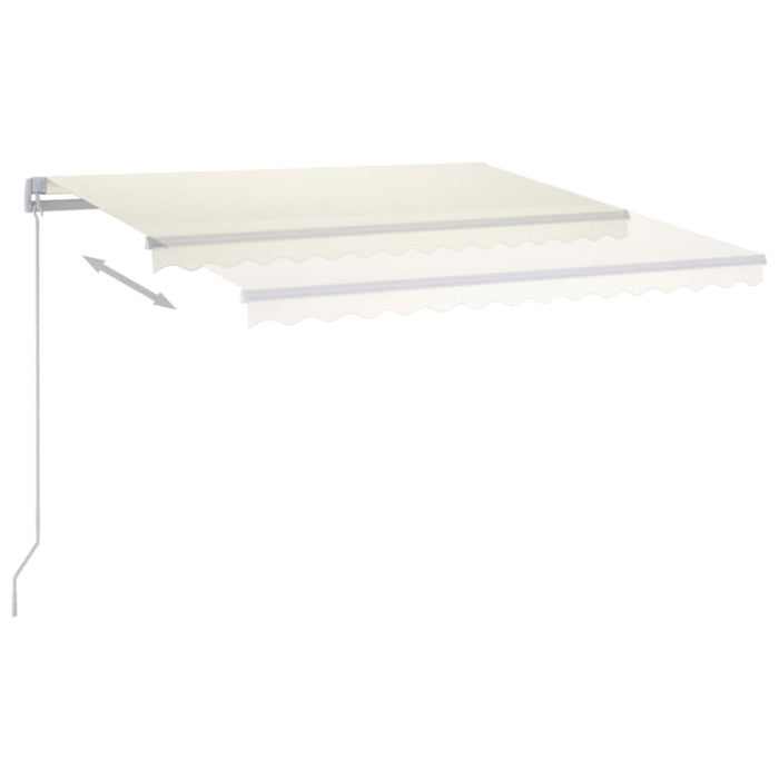 Tenda da Sole Retrattile Manuale LED 450x350 cm Crema 3069002