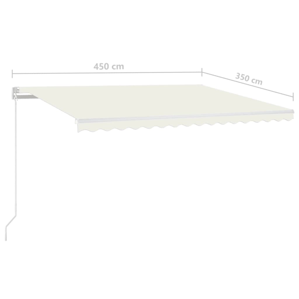 Tenda da Sole Retrattile Manuale LED 450x350 cm Crema 3069002