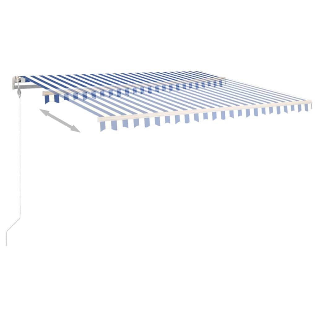 Tenda da Sole Retrattile Automatica 450x350 cm Blu e Bianca 3069006
