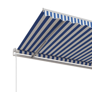 Tenda da Sole Retrattile Automatica 450x350 cm Blu e Bianca 3069006